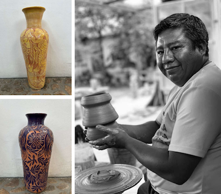 Tintas cerámicas, lienzos oaxaqueños